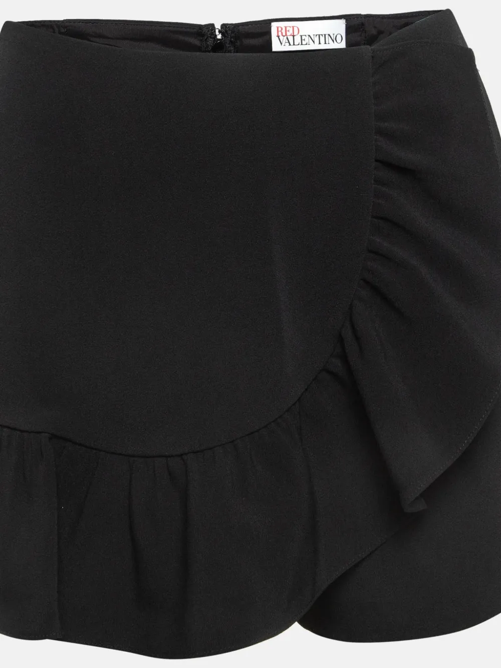 Red Valentino Vintage Crêpe shorts met ruches - Zwart