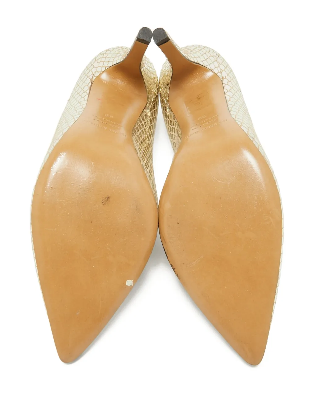 ISABEL MARANT 110 mm lakleren pumps met slangen-effect - Geel