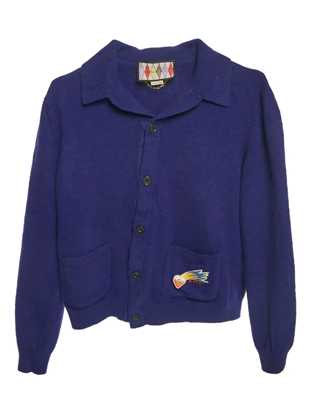 Gucci Pre-Owned Lovelight パッチポケット カーディガン - ブルー Gucci Pre-Owned Lovelight パッチポケット カーディガン - ブルー