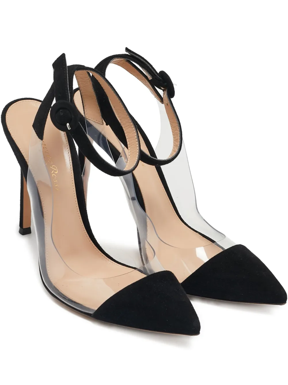 Gianvito Rossi Transparente Anise Pumps aus Wildleder 105mm - Schwarz