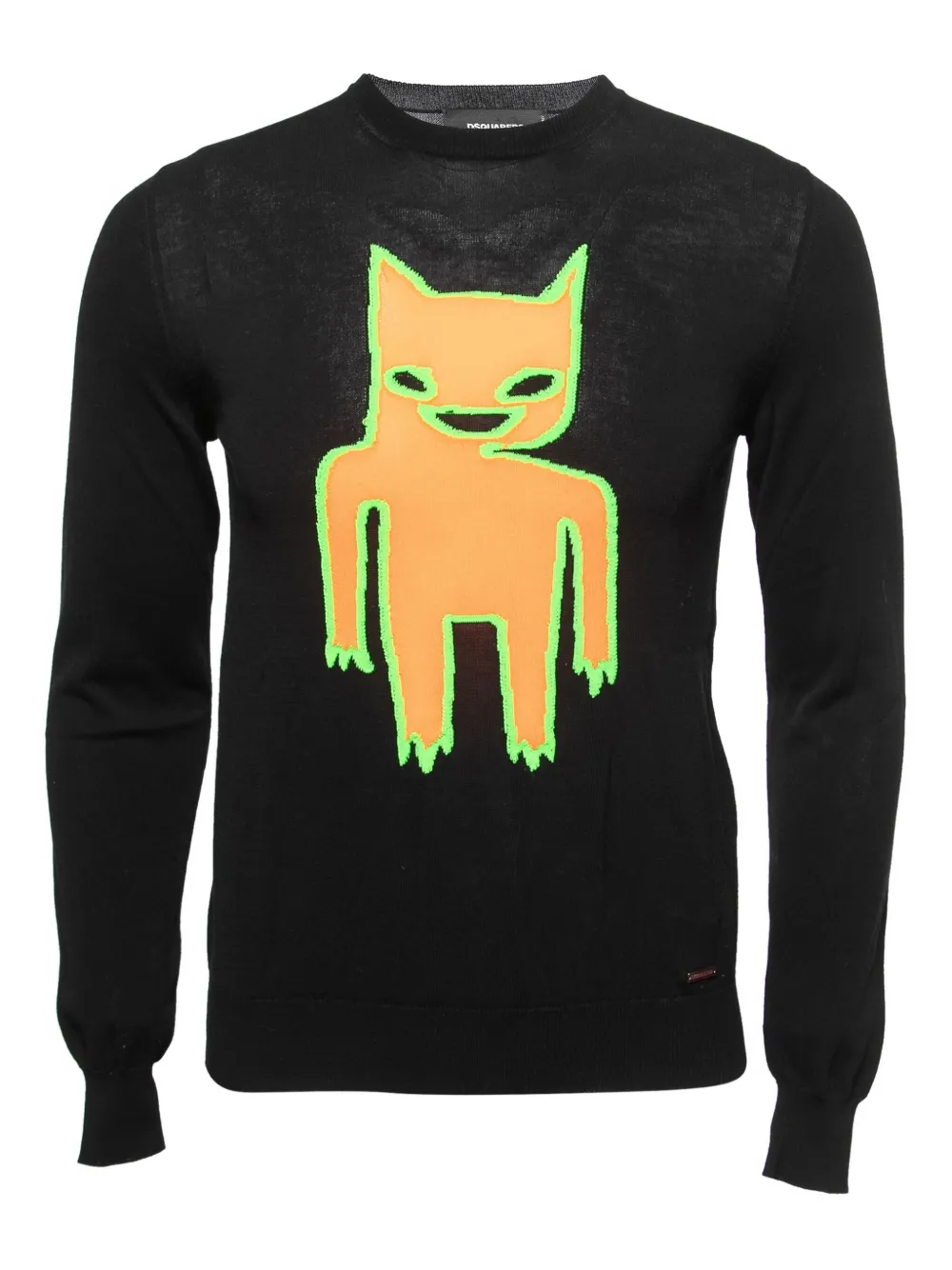 Pre-owned Dsquared2 Cat-motif Sweater In Black