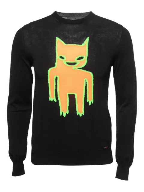 DSQUARED2 cat-motif sweater