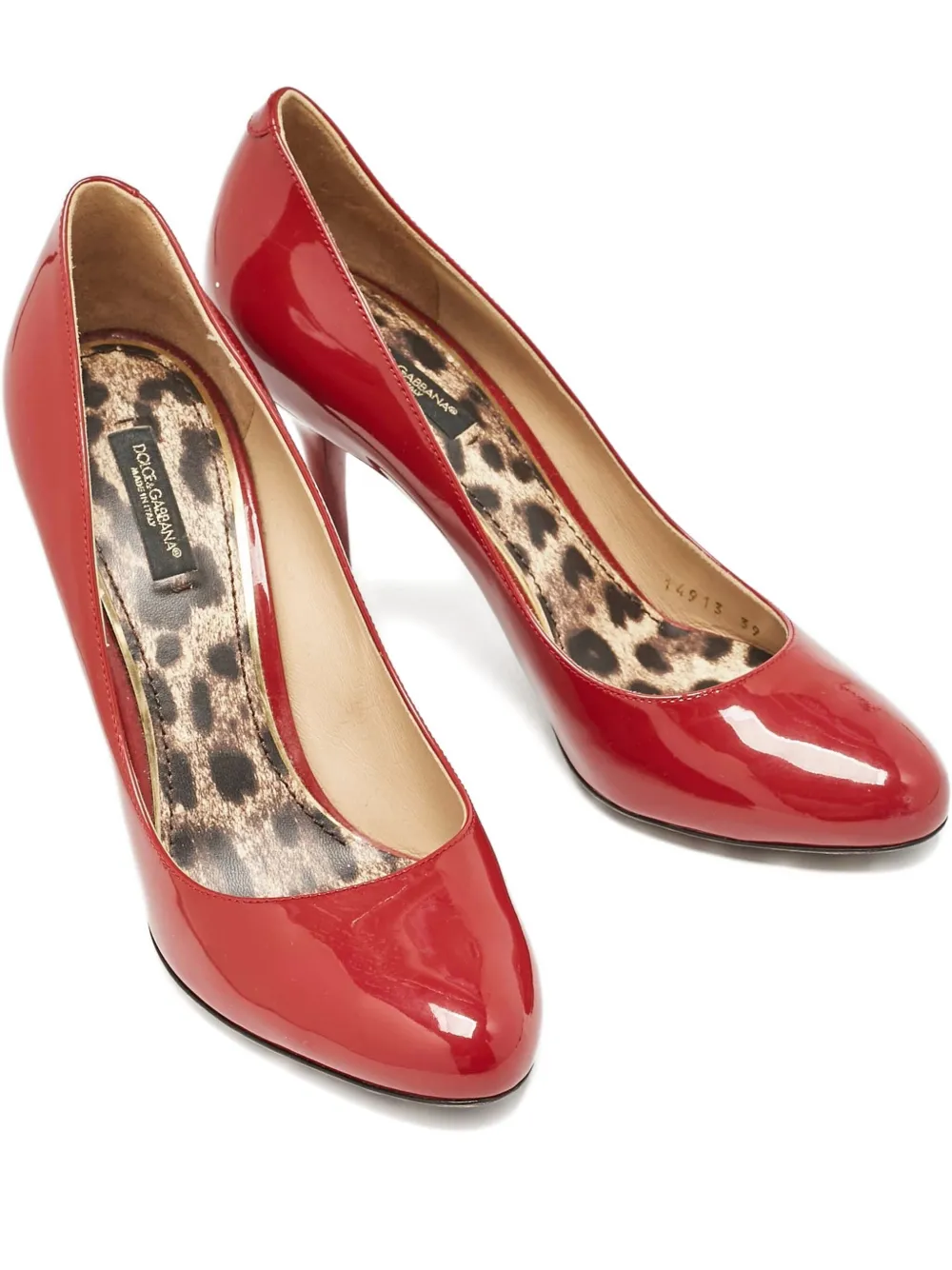 Pre-owned Dolce & Gabbana 100mm Patent Leather Pumps In Red