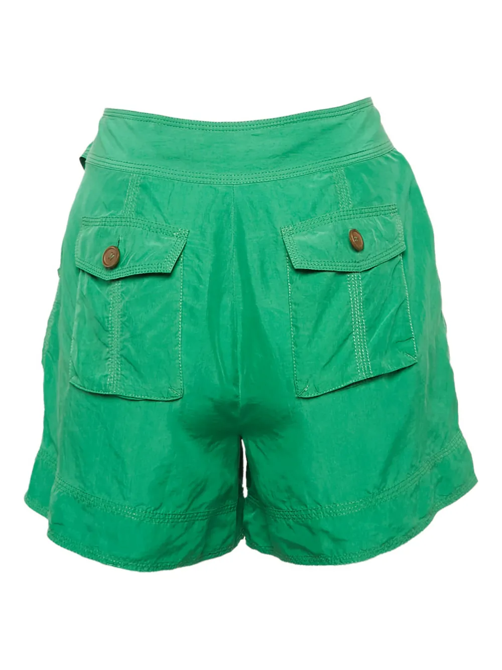 Diane Von Furstenberg Vintage Zijden geplooide shorts - Groen