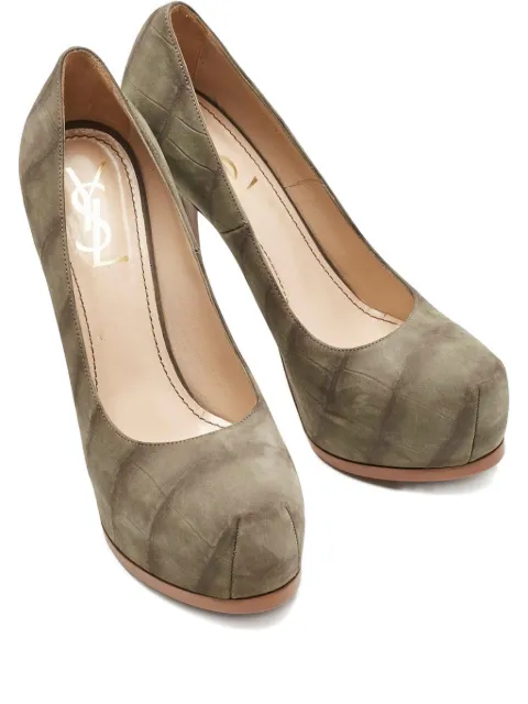 Saint Laurent Pre-Owned 150mm quilted suede pumps