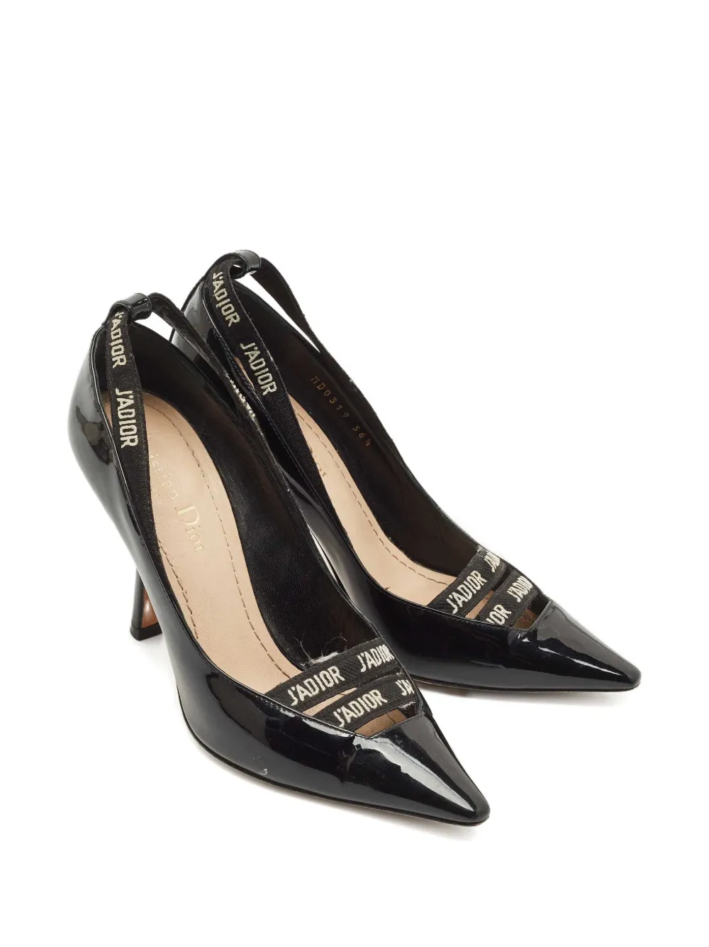 Christian Dior Pre-Owned 95 mm pumps met logoband - Zwart