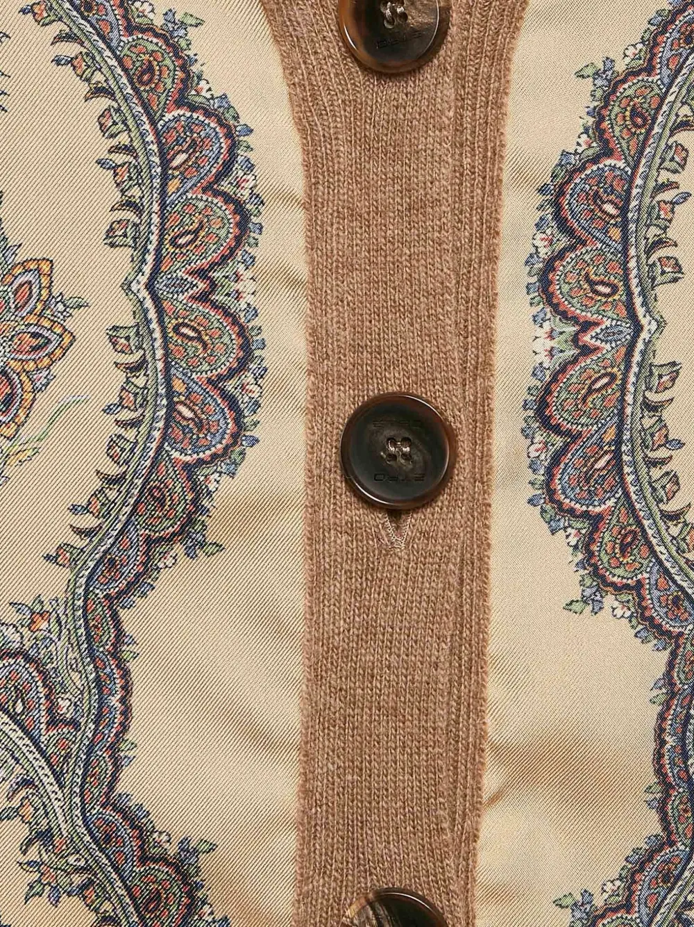 Pre-owned Etro Paisley-print Panelled Cardigan In Neutral