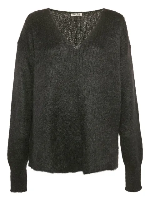Miu Miu Pre-Owned V-neck ribbed trim sweater