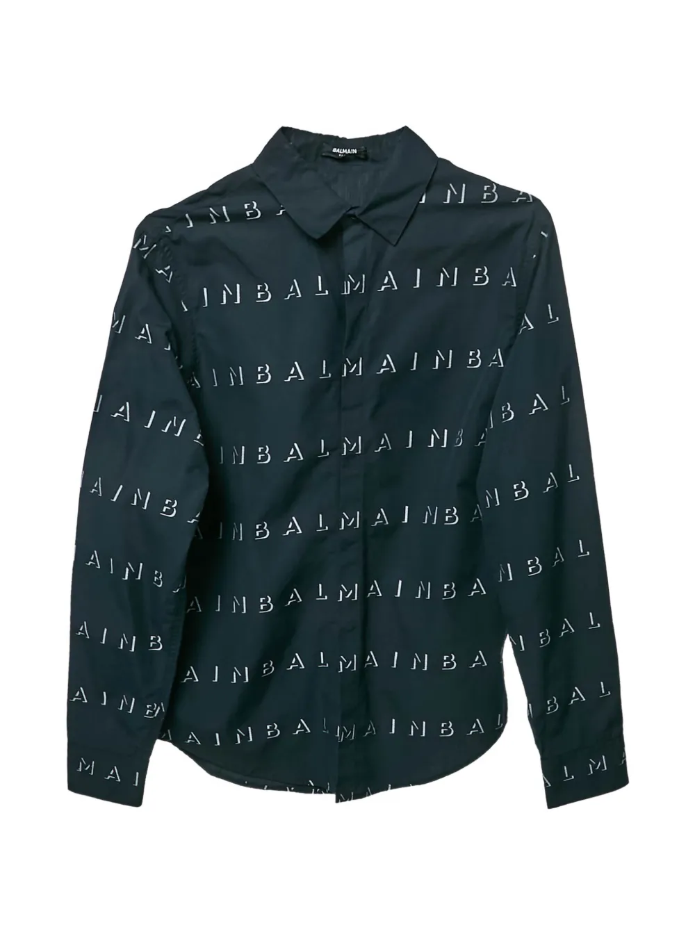 Balmain Pre-Owned logo embroidered shirt - Nero