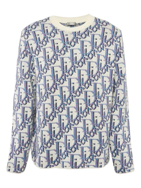 Christian Dior Pre-Owned Oblique-intarsia sweater