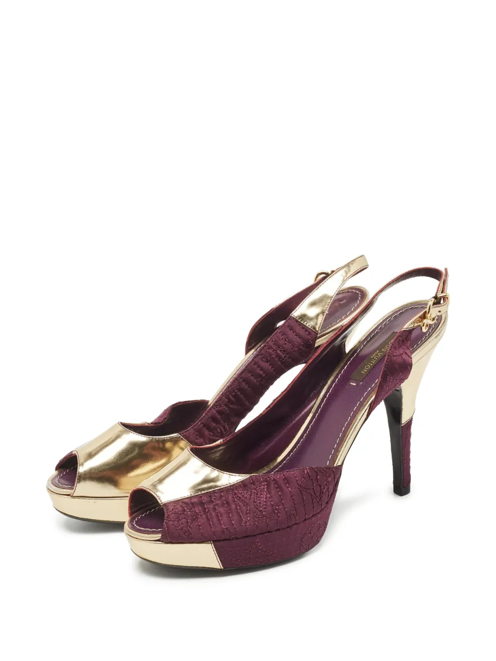 Louis Vuitton Pre-Owned 110mm satijnen slingback pumps - Paars