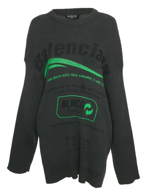 Balenciaga Pre-Owned ribbed-knit logo sweater