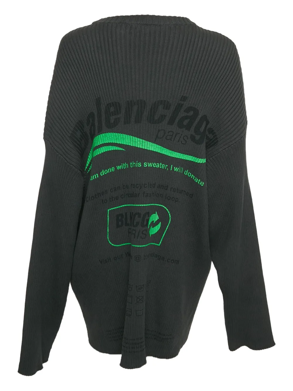 Balenciaga Pre-Owned ribbed-knit logo sweater | Image 2