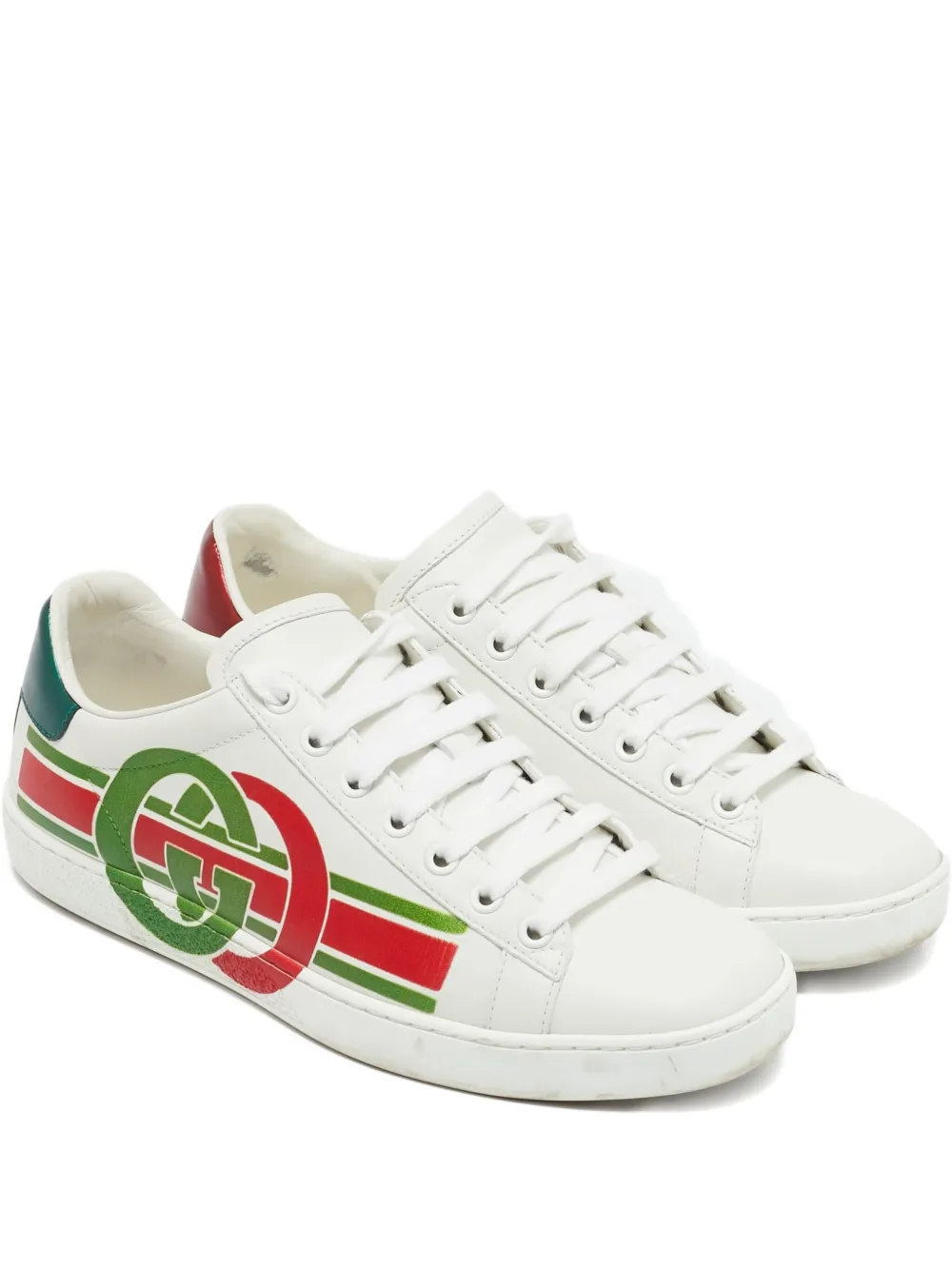 Click to view more detailed imagery on our partner's website Pre-owned Gucci Ace Leather Interlocking-g Sneakers In White