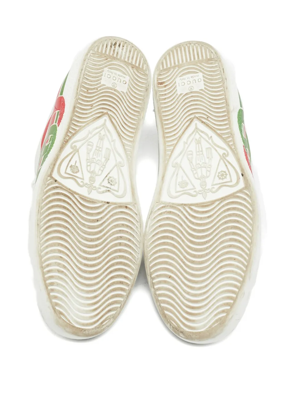 GUCCI Pre-owned Ace Leather Interlocking-g Sneakers In White