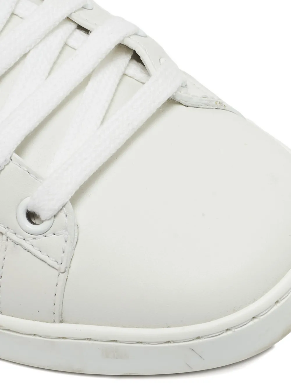 GUCCI Pre-owned Ace Leather Interlocking-g Sneakers In White