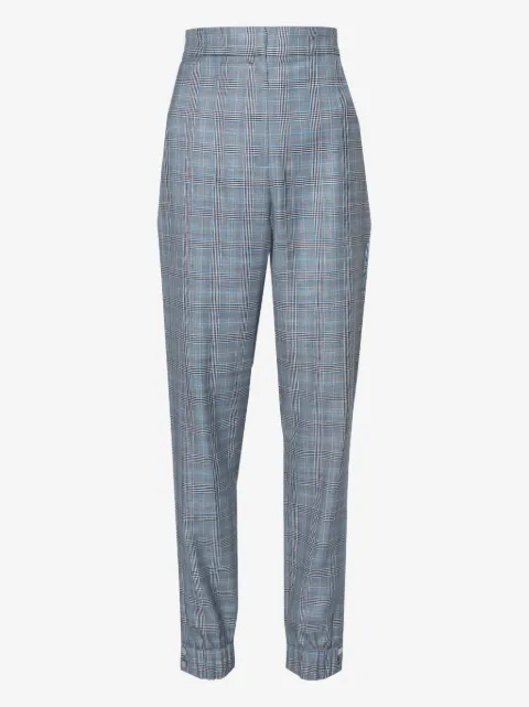 Tibi plaid banded-cuff trousers