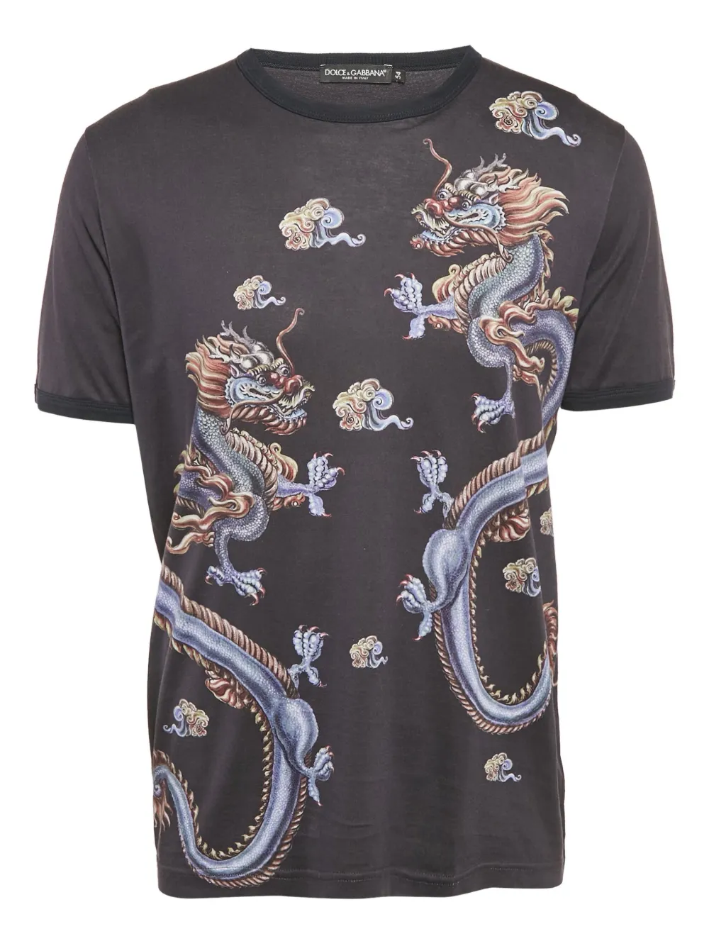 Dolce & Gabbana Pre-Owned dragon-print cotton T-shirt | Black | Image 1