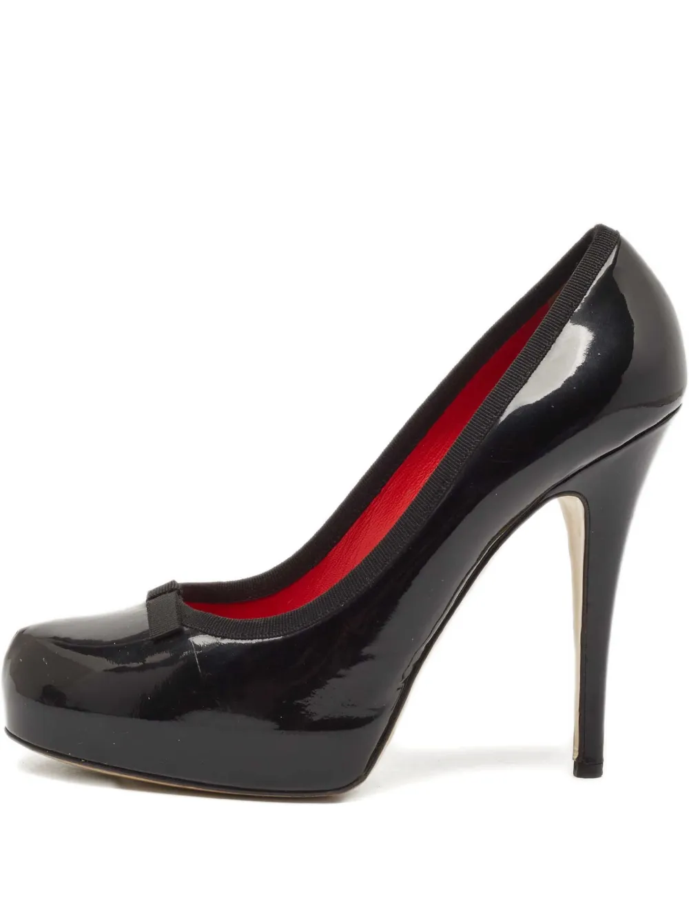Pre-owned Dolce & Gabbana 120mm Bow Pumps In Black