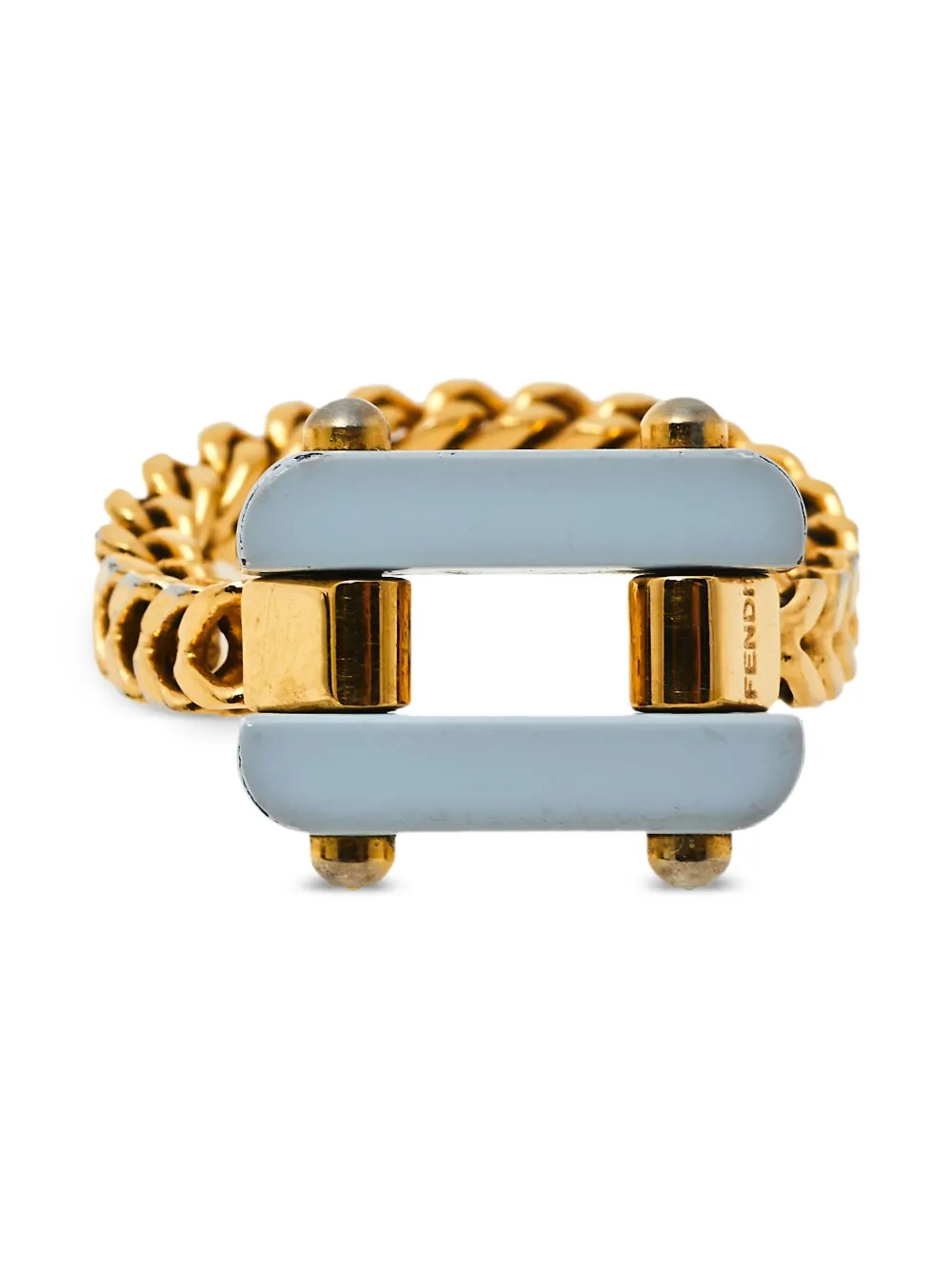 Pre-owned Fendi 440694 Blue In Gold