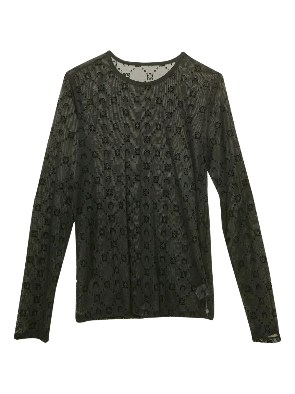 Marine Serre mesh jacquard long-sleeve top | Black | Image 1