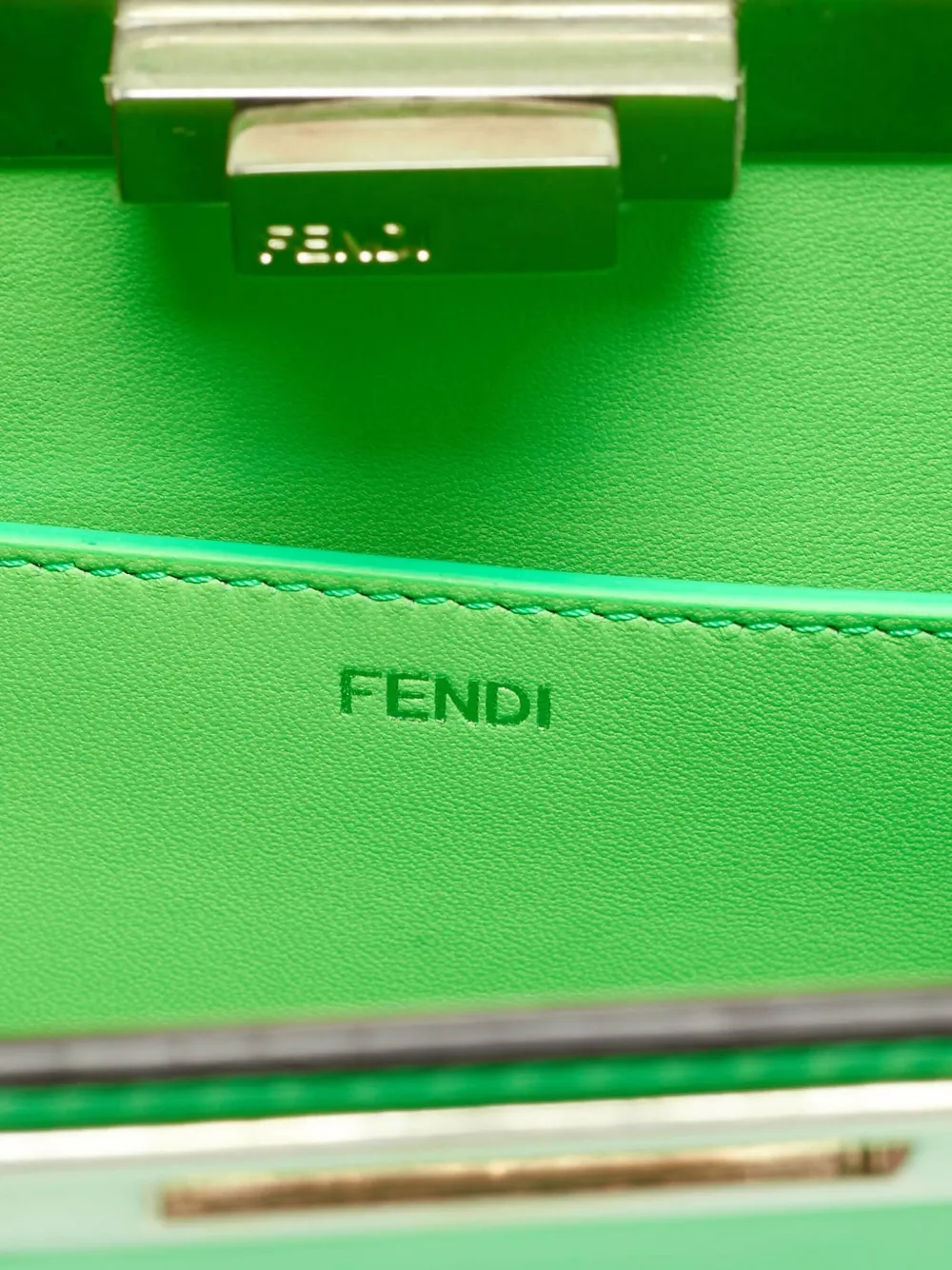 Pre-owned Fendi 2024 Cut-out Handle Bag In Green
