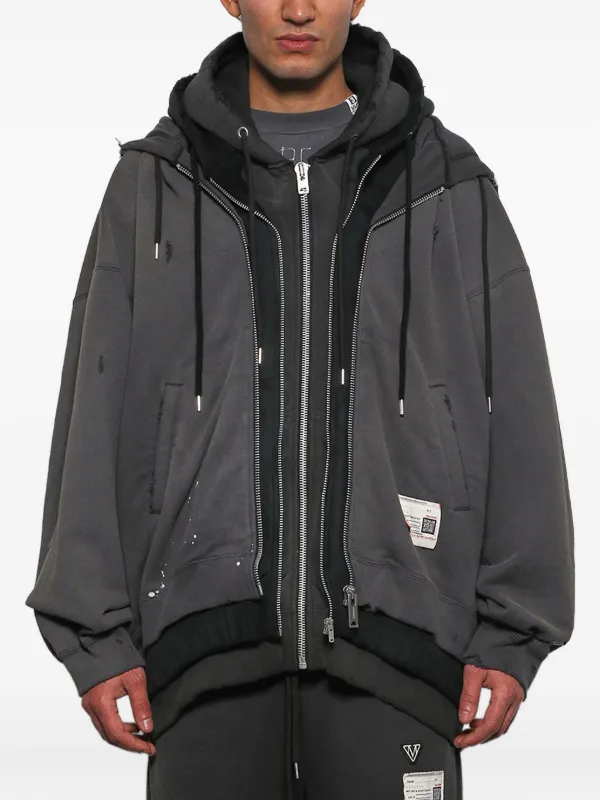 Maison MIHARA YASUHIRO トリプルレイヤード パーカー | ブラック