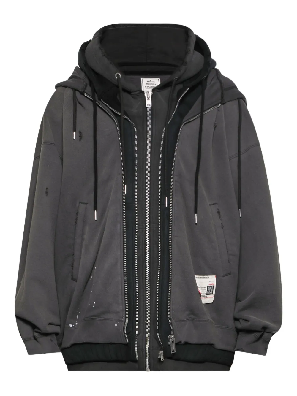Maison MIHARA YASUHIRO triple-layered hoodie | Black | Image 1