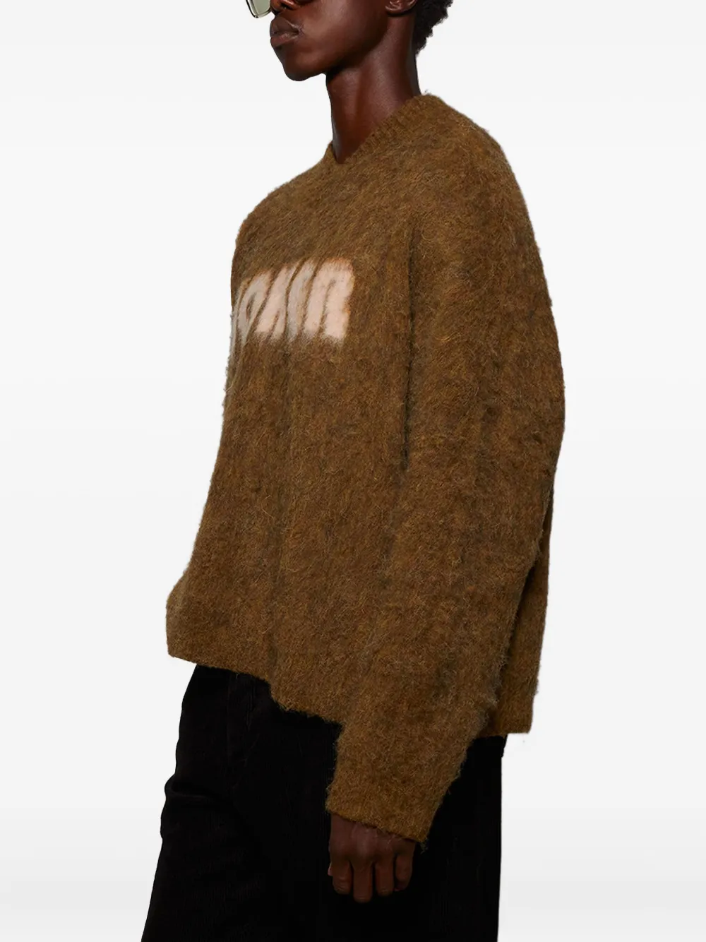 Martine Rose Brushed Mohair Sweater In Brown