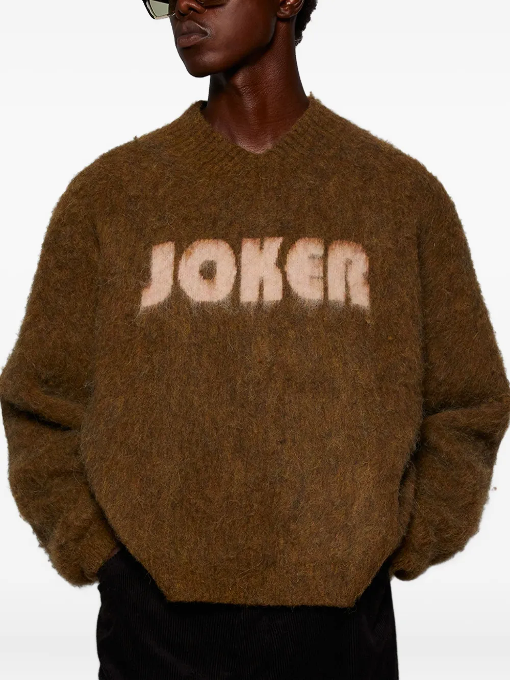 Martine Rose Brushed Mohair Sweater In Brown