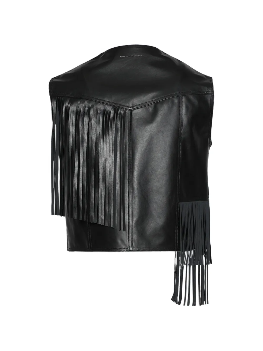 MM6 Maison Margiela Gilet met franje Zwart