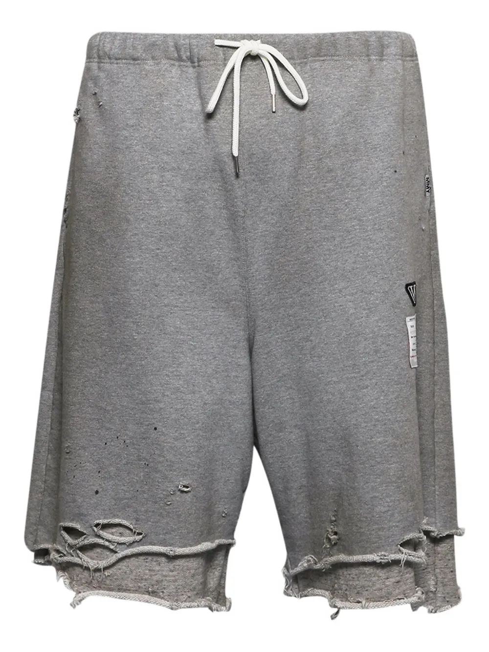Maison MIHARA YASUHIRO layered distressed shorts | gris | Image 1
