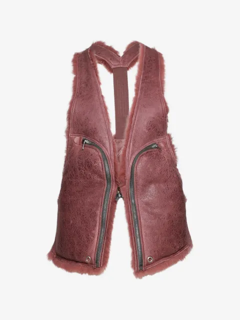 Rick Owens zip shearling gilet
