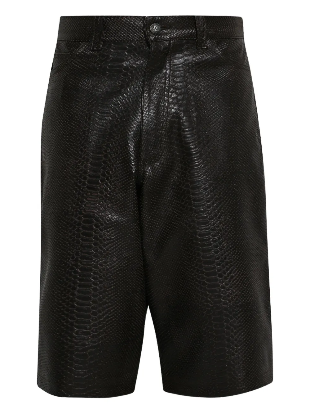 EARTHLING VIP snakeskin-effect shorts - ブラック EARTHLING VIP snakeskin-effect shorts - ブラック