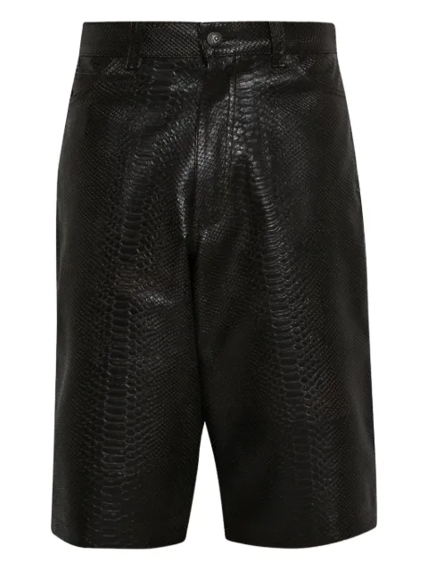 EARTHLING VIP snakeskin-effect shorts