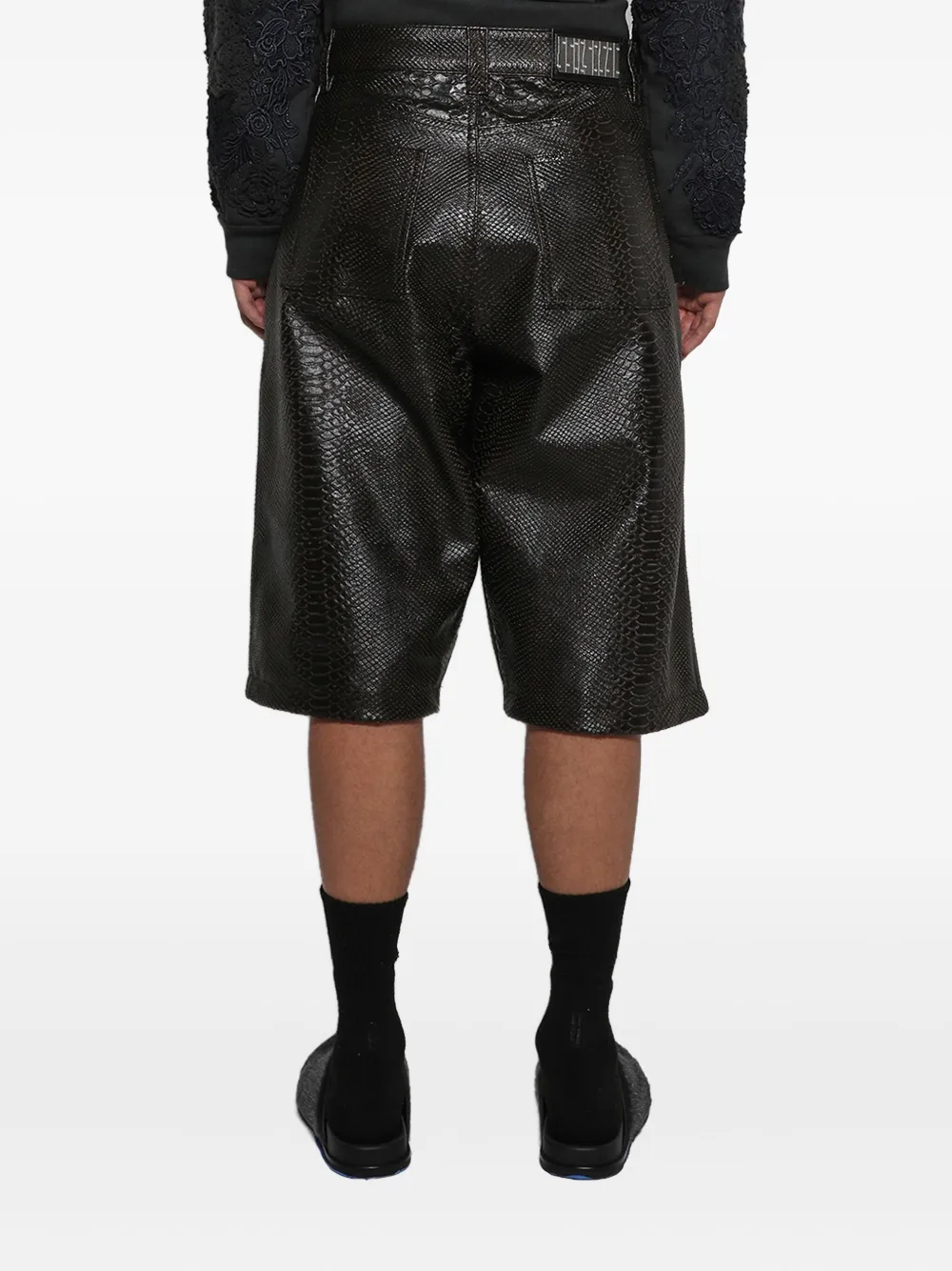 Earthling Vip Snakeskin-effect Shorts In Black