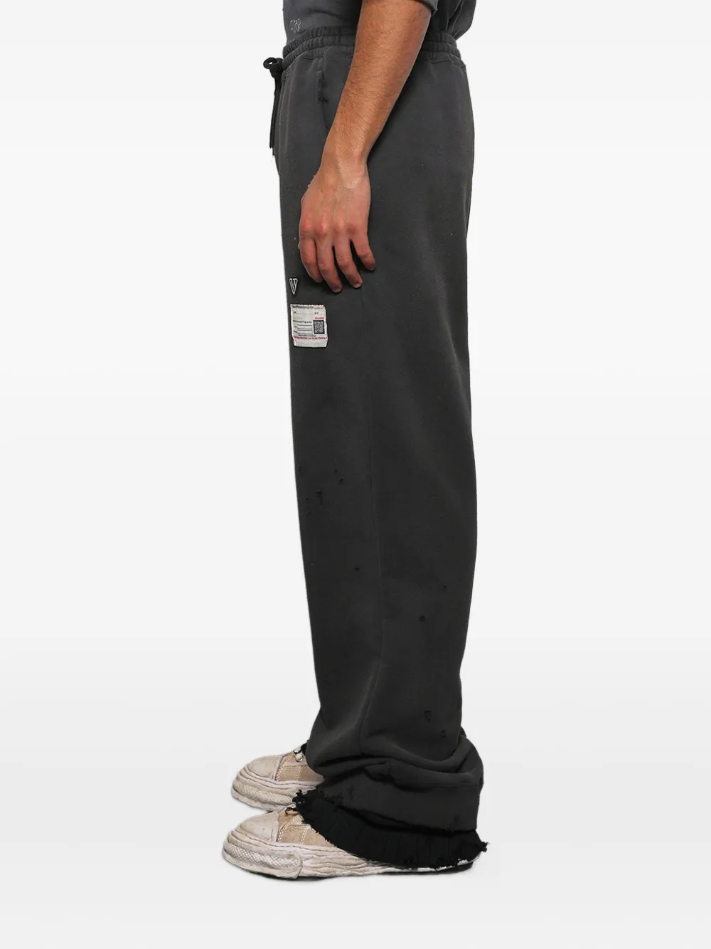 Miharayasuhiro Distressed Track Pants In Black
