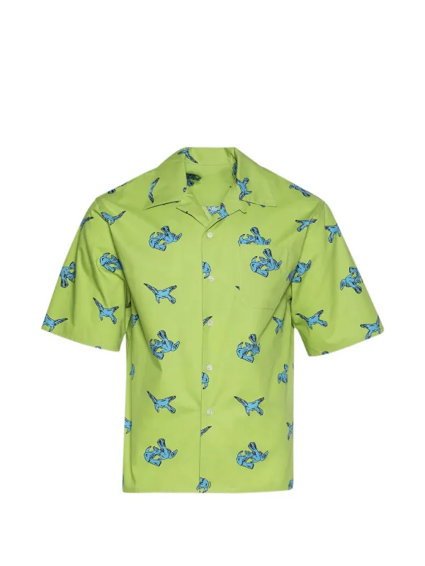 Marni Buttoned Pattern Shirt in Green