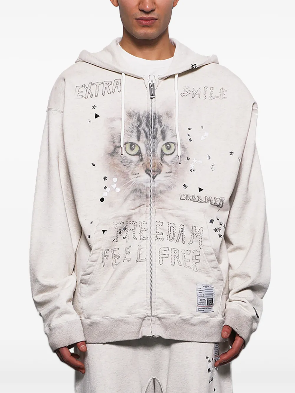 Maison MIHARA YASUHIRO Verfraaide hoodie Wit