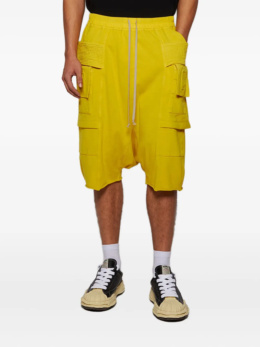 Rick Owens Drkshdw Cargo-pocket Shorts In Yellow