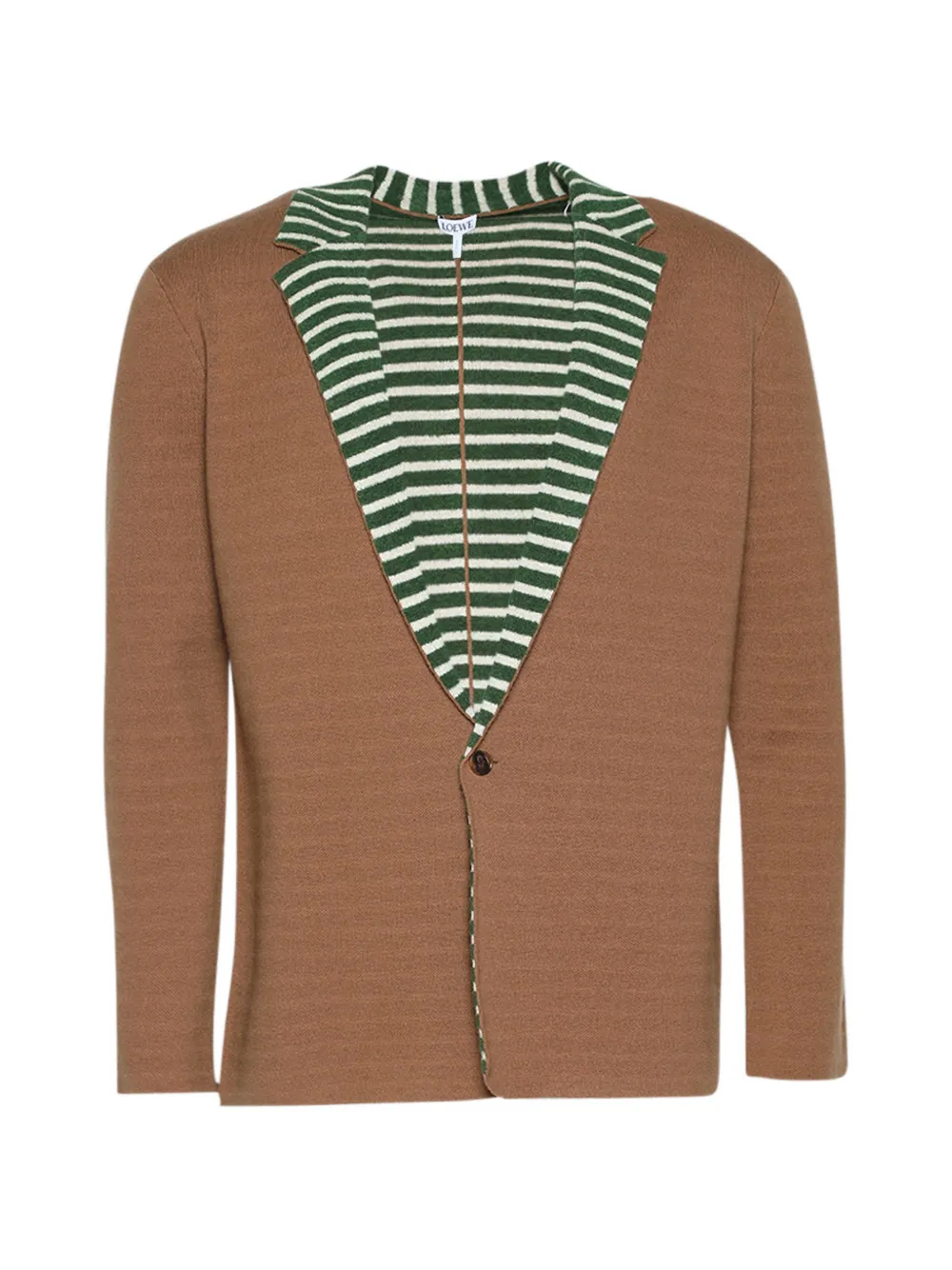LOEWE striped-collar jacket - Marrone