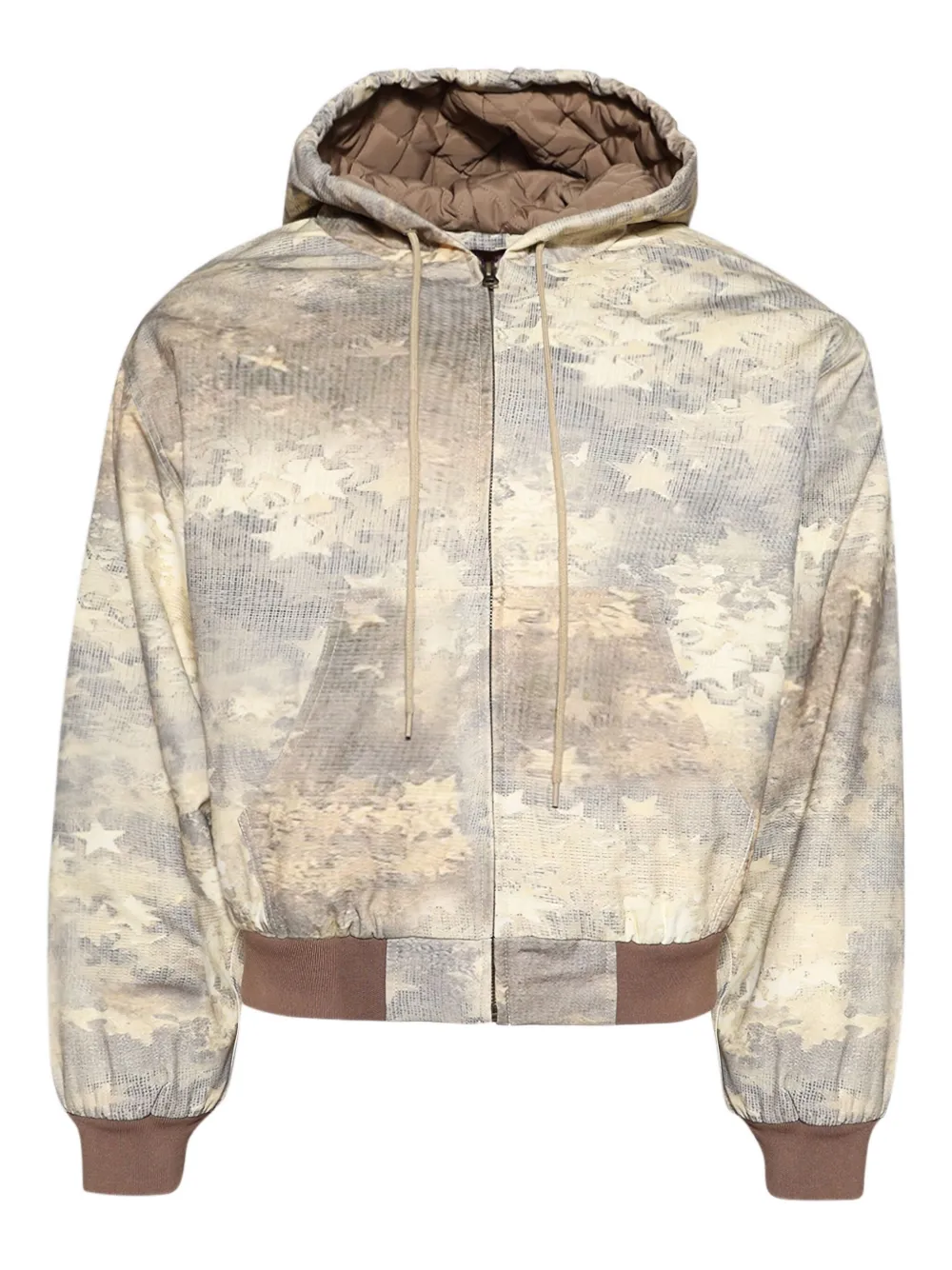 Praying star-print hooded jacket | Neutrals | Image 1
