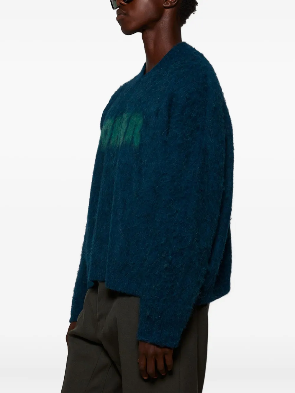 Martine Rose Letter-detail Sweater In Blue