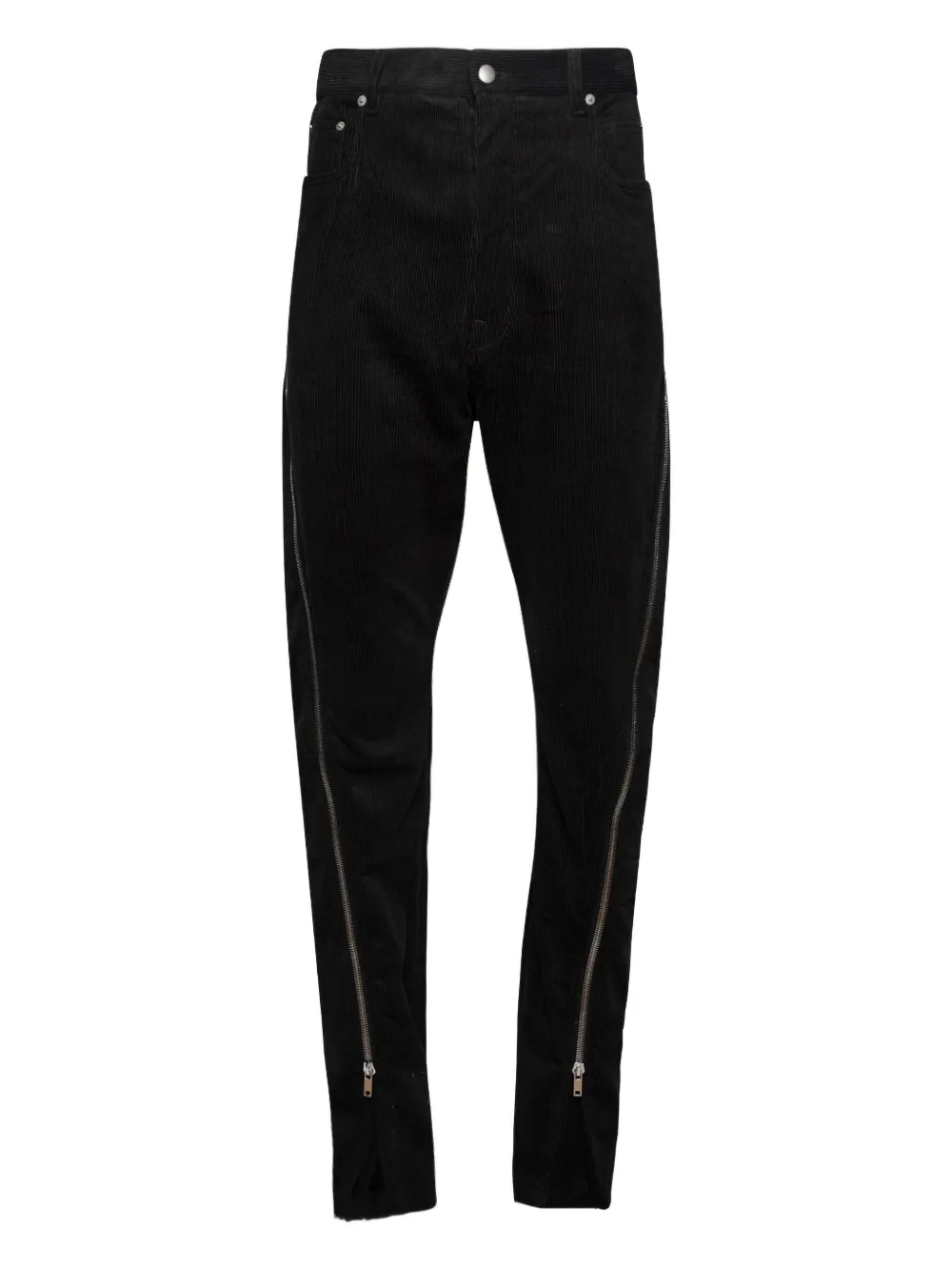 Rick Owens zip-detail corduroy trousers | Black | Image 1