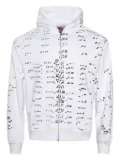 Praying Acupuncture zip-up hoodie - White