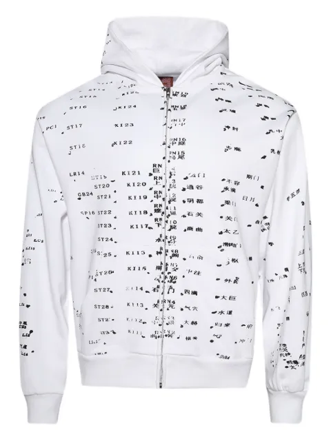 Praying Acupuncture zip-up hoodie