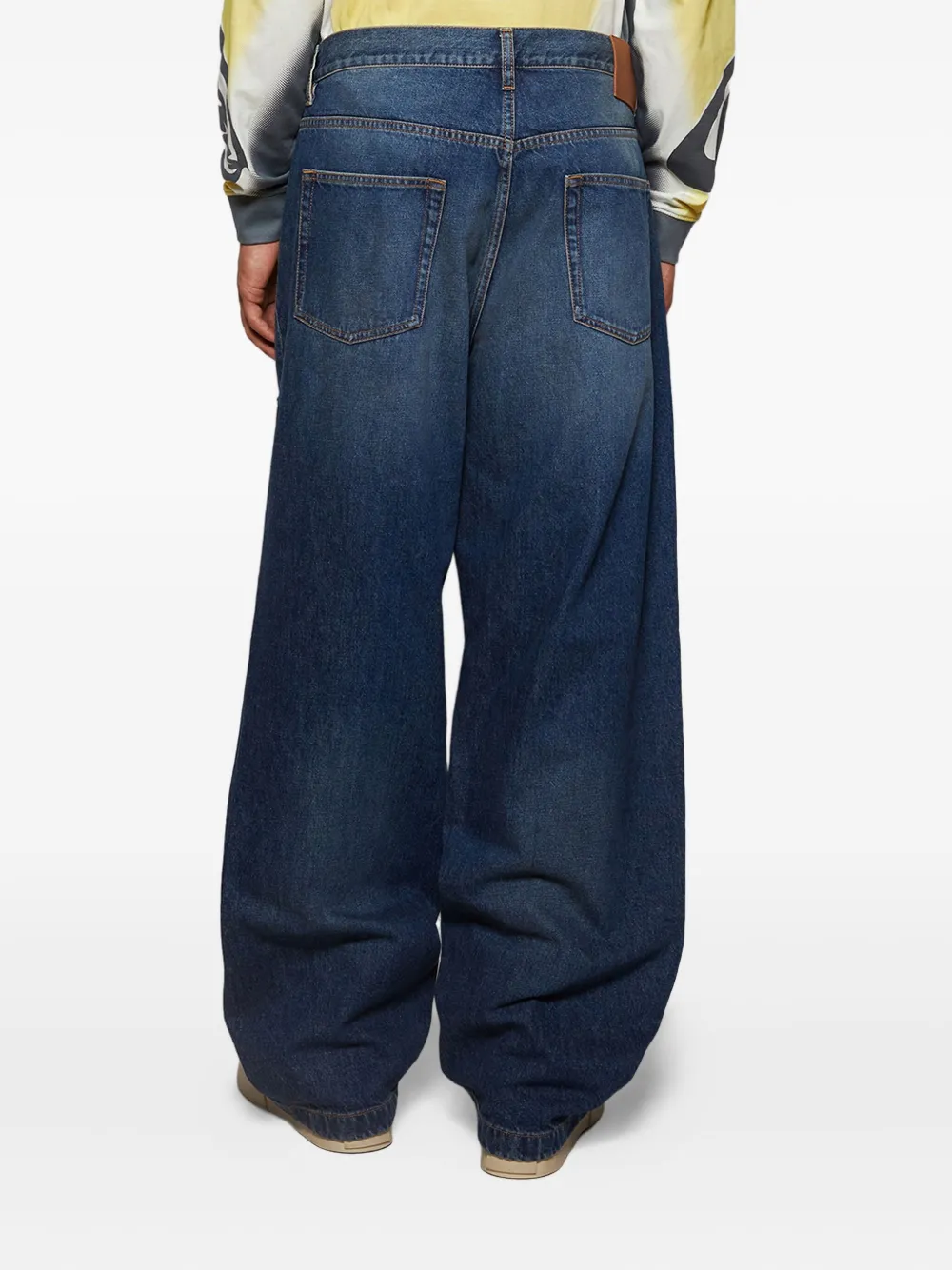 Bluemarble Stonewashed Botanic-embroidered Jeans In Blue