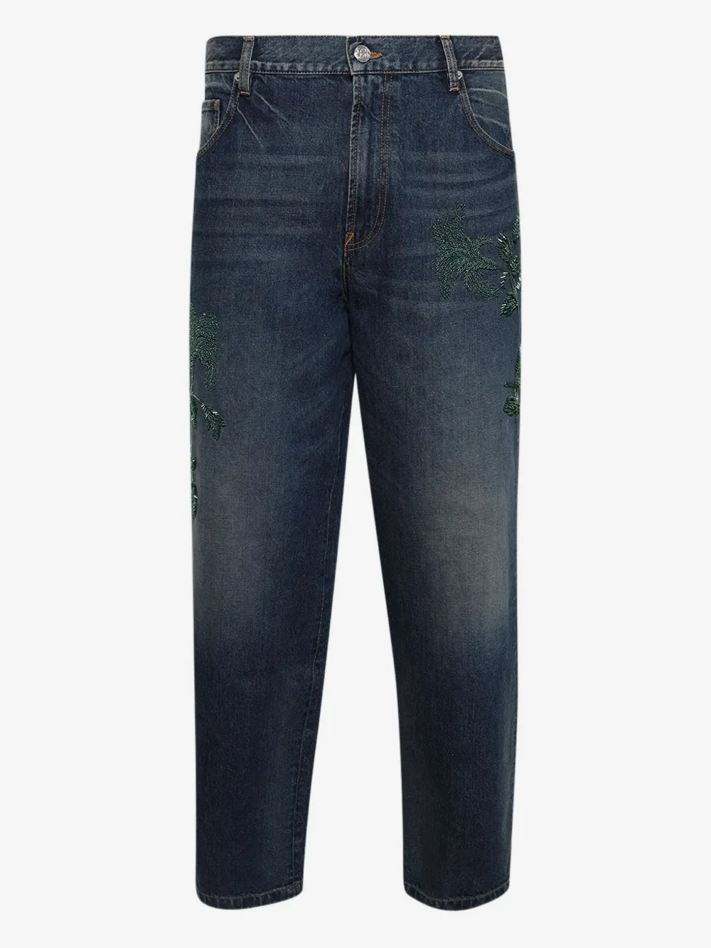 BLUEMARBLE stonewashed botanic-embroidered jeans | Blue | Image 1