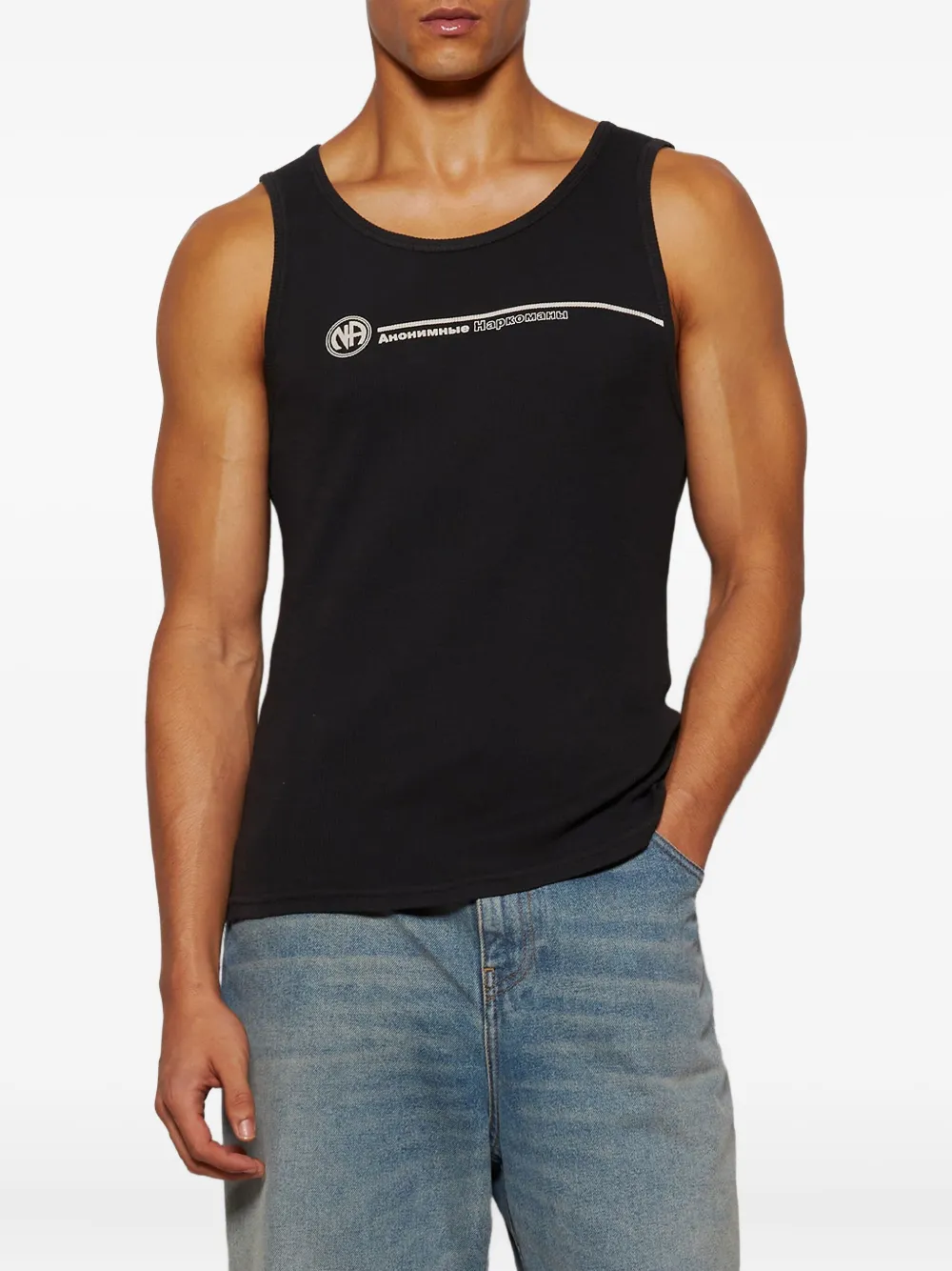 Enfants Riches Déprimés Russian Na tanktop met grafische print Zwart