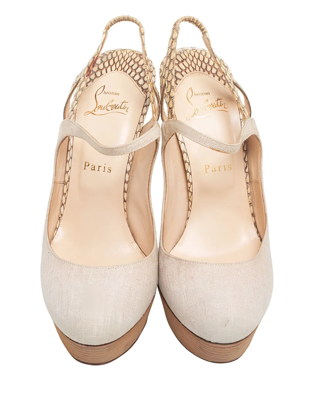 Christian Louboutin Pre-Owned 135 mm Bretelle slingback pumps - Beige
